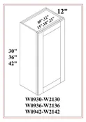 30″ HIGH WALL CABINETS SINGLE DOOR