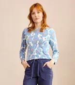 3/4 Sleeve Knit Breton - Textured Poppies