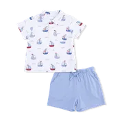 Angel Dear Bubbly Sailboats Polo w/Short