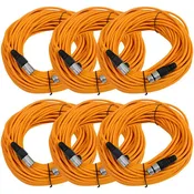 100 Ft XLR Microphone Cables - Orange 6 Pack