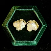 Baroque Pearl Yellow Gold Branching Post Earrings