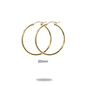 14K Gold Filled 20mm Round Hoop Earrings for Women