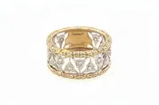 14K Two Tone Triangle Ring Band