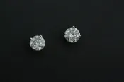14k white gold Diamond Studs 1.50 carats, I2-I3 by Stark Jewelers — Stark Jewelers