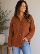 Acres Button Up Shirt-Brown