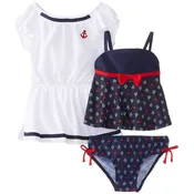 Baby Buns Girls Sail Love Tankini  and Coverup Set  6X