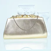 1950s/60s Gold Lamé Evening Clutch Purse with Chain Handle