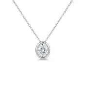 Bezel Set Lab-Grown Oval Diamond Necklace