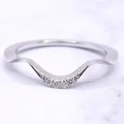14kt White Gold Diamond Wave Wedding Band