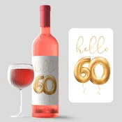 60th Birthday Wine Labels, Pack of 4