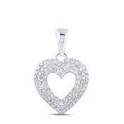 10kt Gold Diamond Heart Pendant 1/2 Cttw