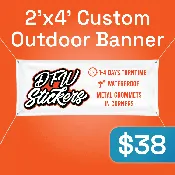 2’x4′ Custom Outdoor Vinyl Banner with Grommets