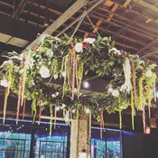 6 foot floral chandelier — Welcome To Somthin' Borrowed Event Rentals