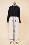 Black & White 60s Embroidered Maxi Dress, By Parkshire Original, M