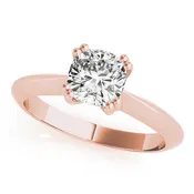 0.5 CT Cushion Diamond Solitaire Engagement Ring
