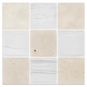 Alba Nova 4" x 4" Tumbled & Dolomite 4" x 4" Tumbled Checkerboard Board