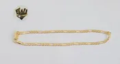 (1-0004) Gold Laminate - 3mm Flat Figaro Link Anklet - 10" - BGF
