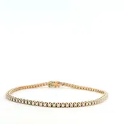 14K Rose Gold Natural 1.0 Carat Round Brilliant Cut Diamond Tennis Bracelet