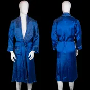 1940s Blue Satin Robe – Size M/L