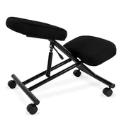 Adjustable Pneumatic Kneeling Chair with Rolling Casters, Black