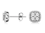 Diamond Cluster Halo Stud Earrings