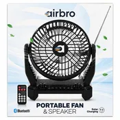 Airbro RXF40 Rechargeable Fan and Radio - 7"