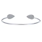 14K White Gold Bangle .40ctw Diamonds
