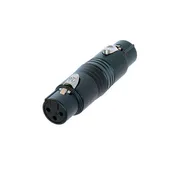Adapter - 3 pin female XLR to 3 pin female XLR - pre-wired, black