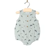 Button Front Romper- Eucalyptus