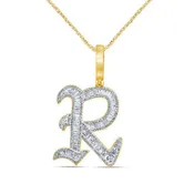 10K 0.87-0.89CT D-TATTOO INITIALS "R"