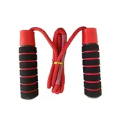 Adjustable Foam Handle Jump Rope – Cotton Braided Fitness Rope