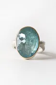 14k Aquamarine Sea Kelp Cocktail Ring