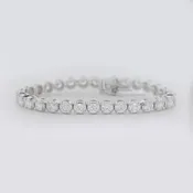 Diamond Tennis Bracelet - 14K White Gold - 10.02ct.