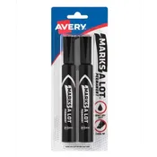 Avery Permanent Black Markers, 2 Pack (07902)