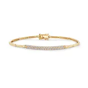 Bar Line Bracelet with Two Rows of Diamonds