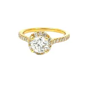 1.00 Carat Round diamond halo engagement ring
