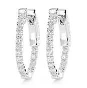 1pt Inside Outside Diamond Hoop Earrings