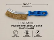10 1/2" PLASTIC HANDLE BRASS SCRATH BRUSH (PFERD)