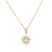 16" Blue Topaz North Star Necklace