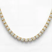 16.10 CTW Lab-Grown Diamond Tennis Necklace | 18" | 14K Gold