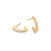 14K Gold Diamond Infinity Hoop Earrings