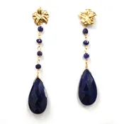 14k YG Black Spinel Earrings — cella designs