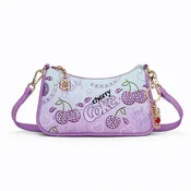 CO-HB-23-115-LPP Coca Cola Cherry Coke Rhinestone Print Crossbody Bag - Light Purple