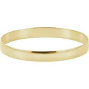 114K Yellow Gold Engravable 6 mm Half Round Bangle 7 1/2" Bracelet. BRC1:11649:P