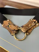 Claiborne Belt in Honey Faux Python