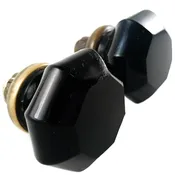 Antique Black Octagonal Glass Doorknobs