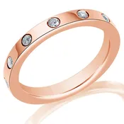 12 Stone Burnish Set Round Diamond Gypsy Eternity Band