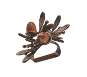 Acorn Napkin Ring in Brown & Gold, Set of 4 by Kim Seybert
