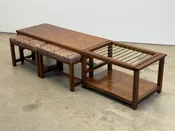 Edward Wormley for Dunbar Table / Bench with Stools — sputnik modern