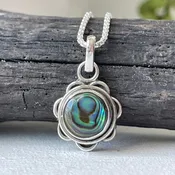 Abalone Gemstone Sterling Silver Pendant
